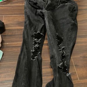 black ripped jeans